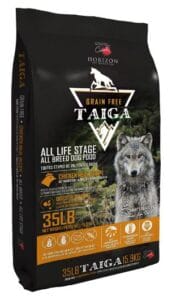 Taiga au poulet fait partie des plus grands formats de nourriture pour chiens que nous avons chez Heidi & cie