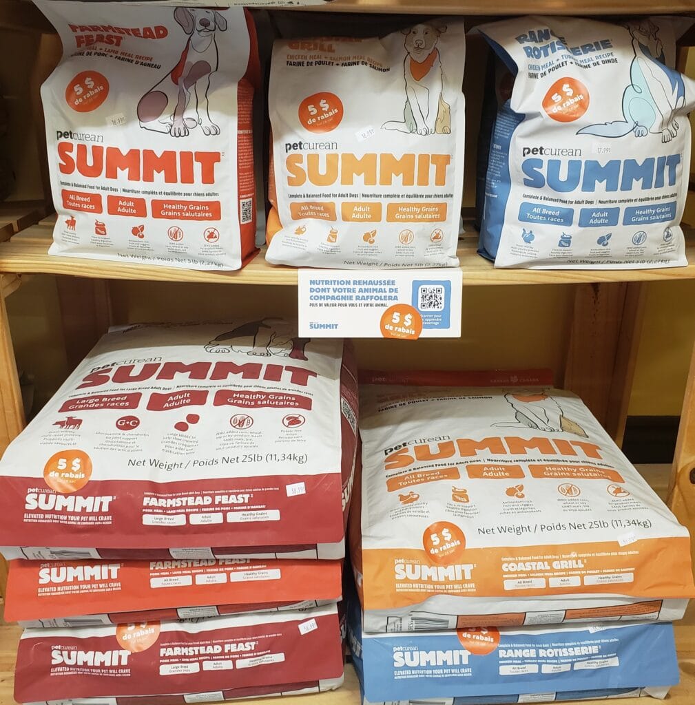 Nourriture Summit pour chiens chez Heidi & cie de la rue Masson à Montréal