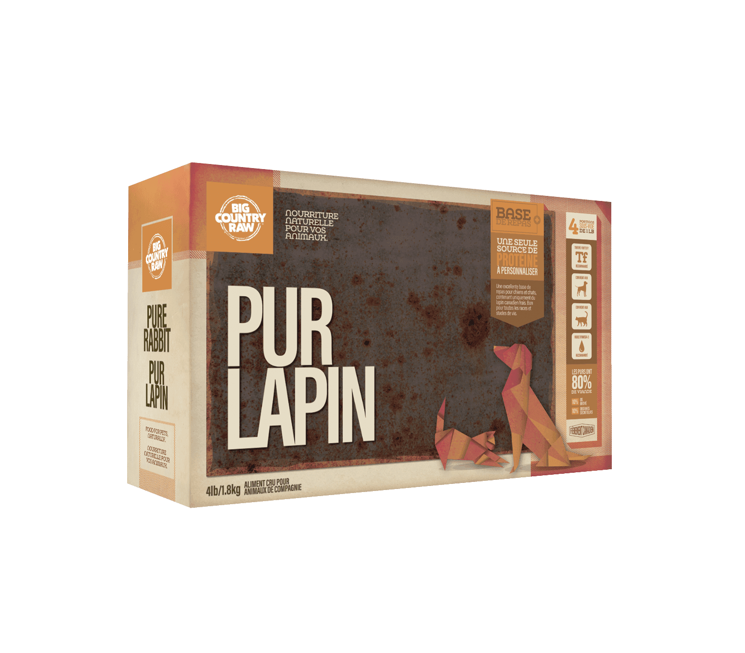 Big Country Raw Pur Lapin, 4 X 1 lb