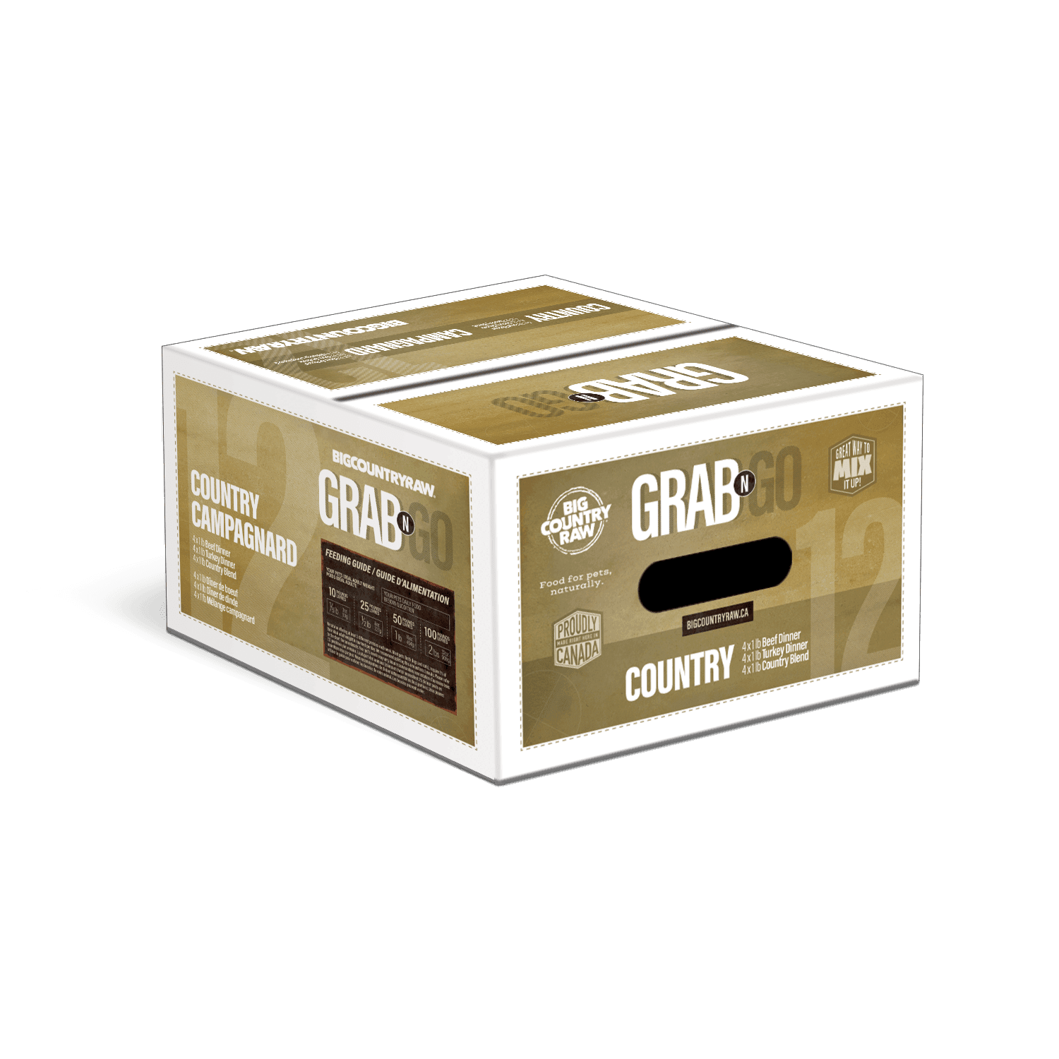 Big Country Raw Mini Grab & Go Mélange campagnard pour Chien,12 lbs
