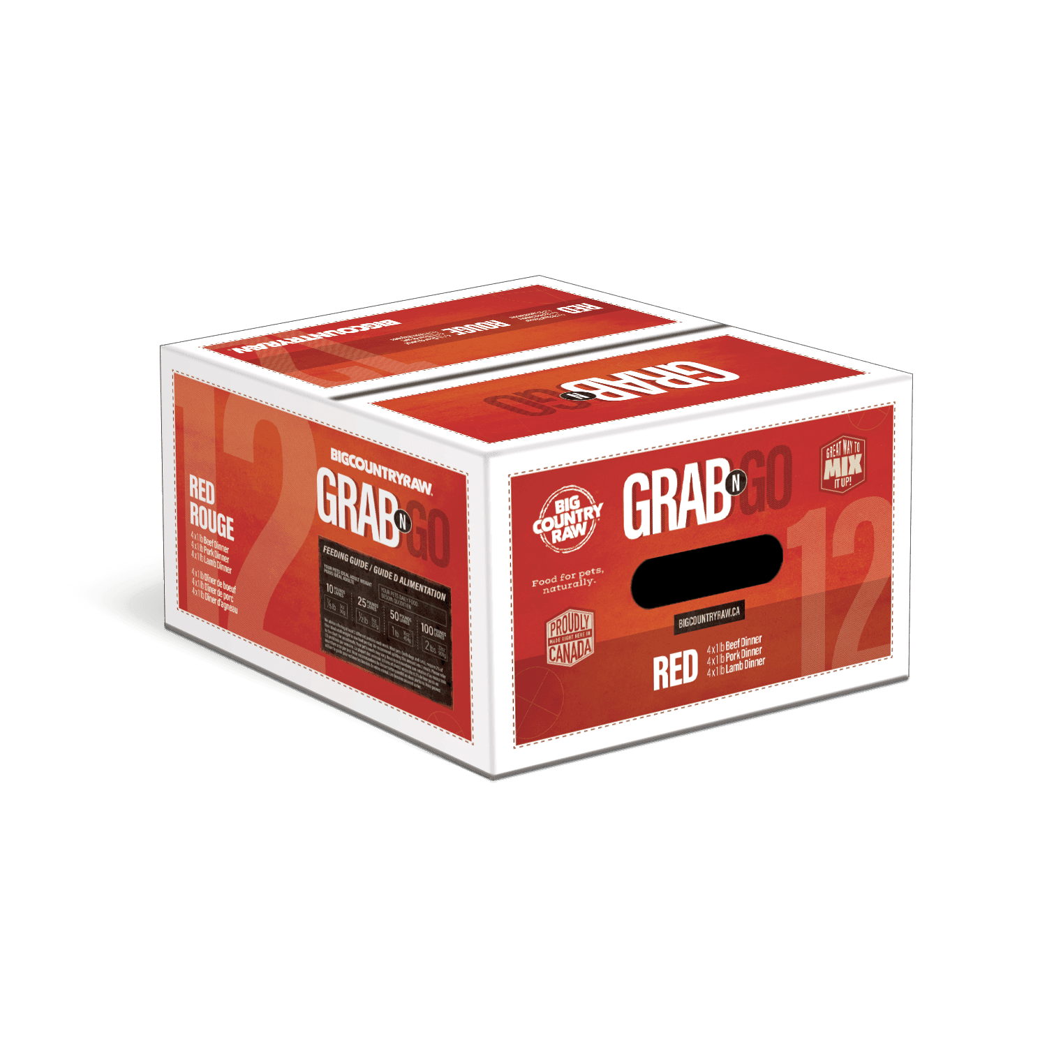 Big Country Raw Mini Grab & Go Viandes Rouges pour Chien, 12 lbs