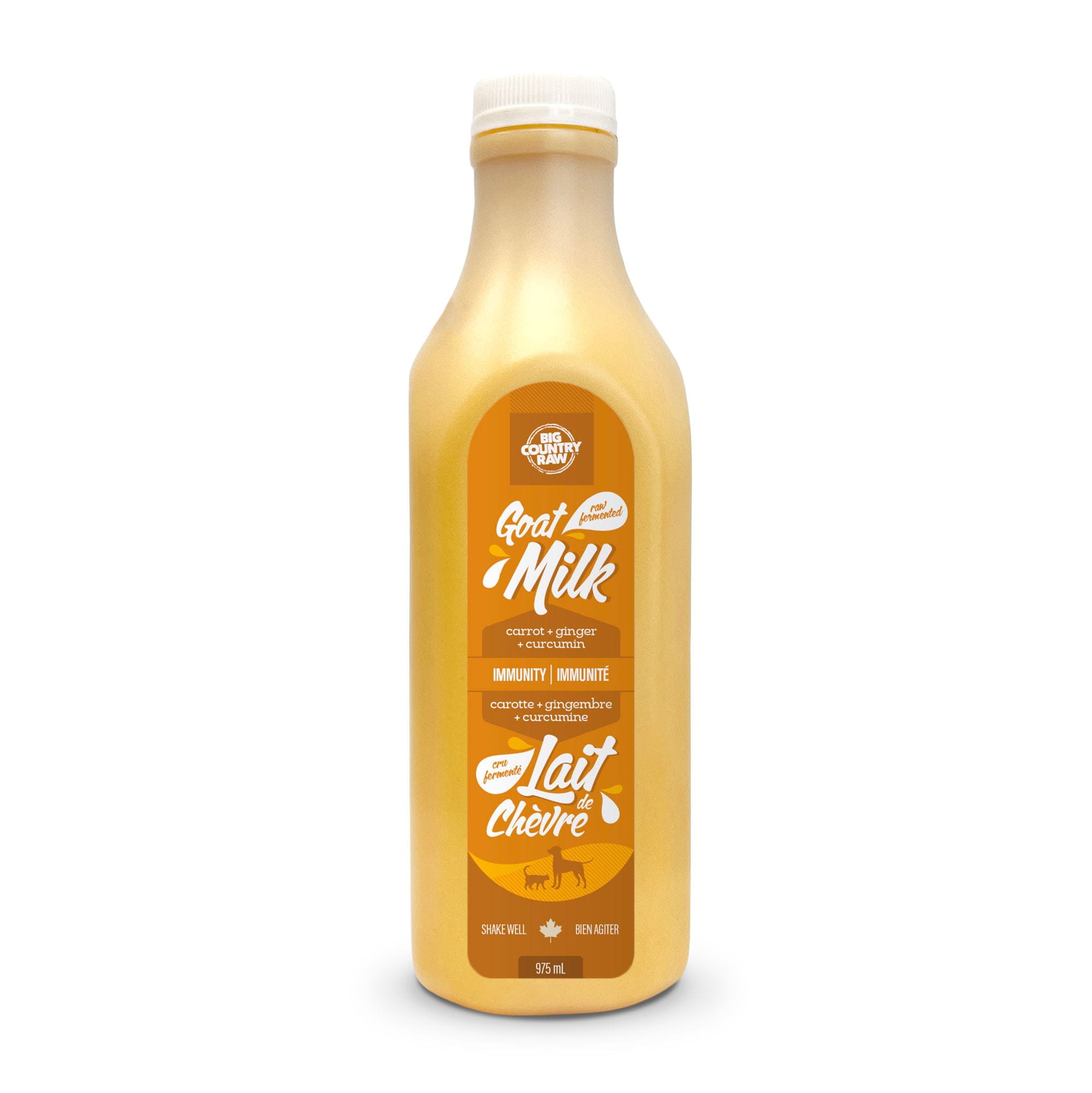 Big Country Raw Lait de Chèvre Cru – Immunité (Orange), 975 ml