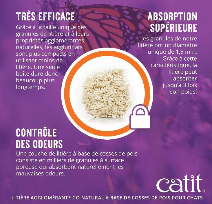 CatIt Litière agglomérante Cosses de pois, Lavande, 5.6 kg – Image 4