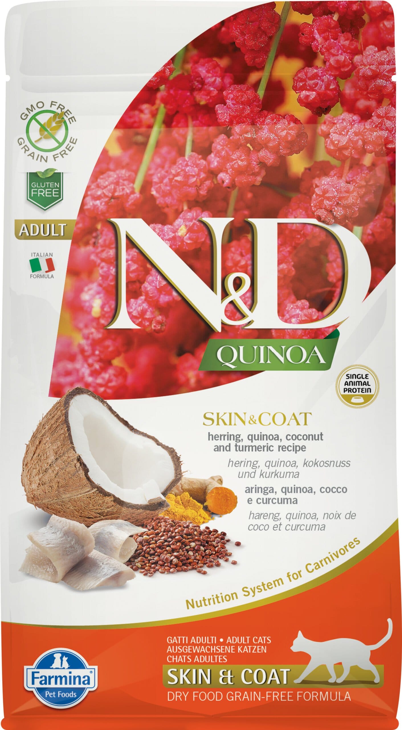 Farmina N&D Quinoa Peau et Pelage au Hareng pour Chat