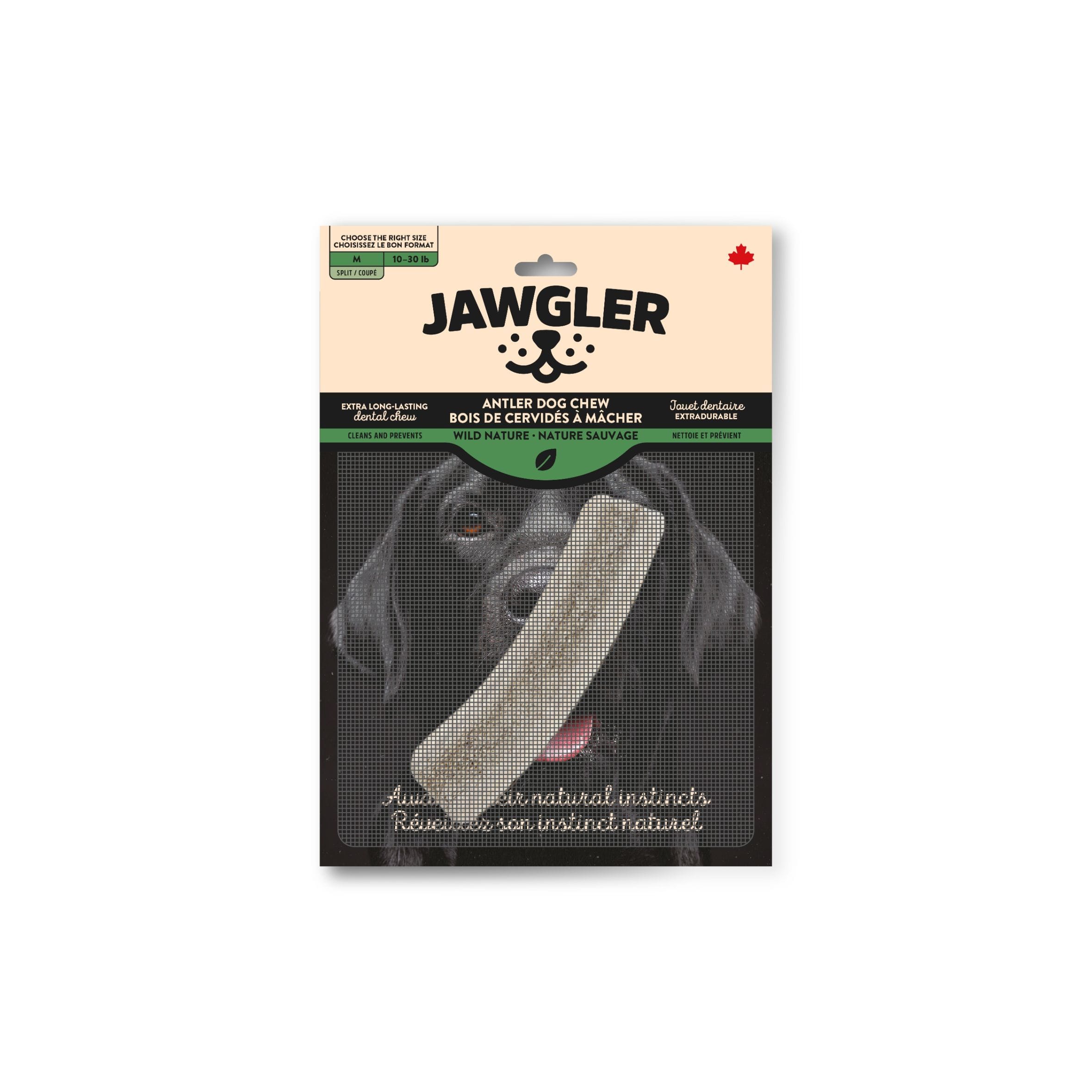 Jawgler Bois de Cervidés Coupé pour Chien – Naturel