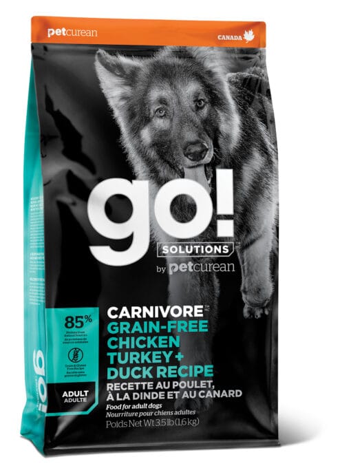 go! Solutions Carnivore, Poulet, Dinde et Canard pour chiens adultes