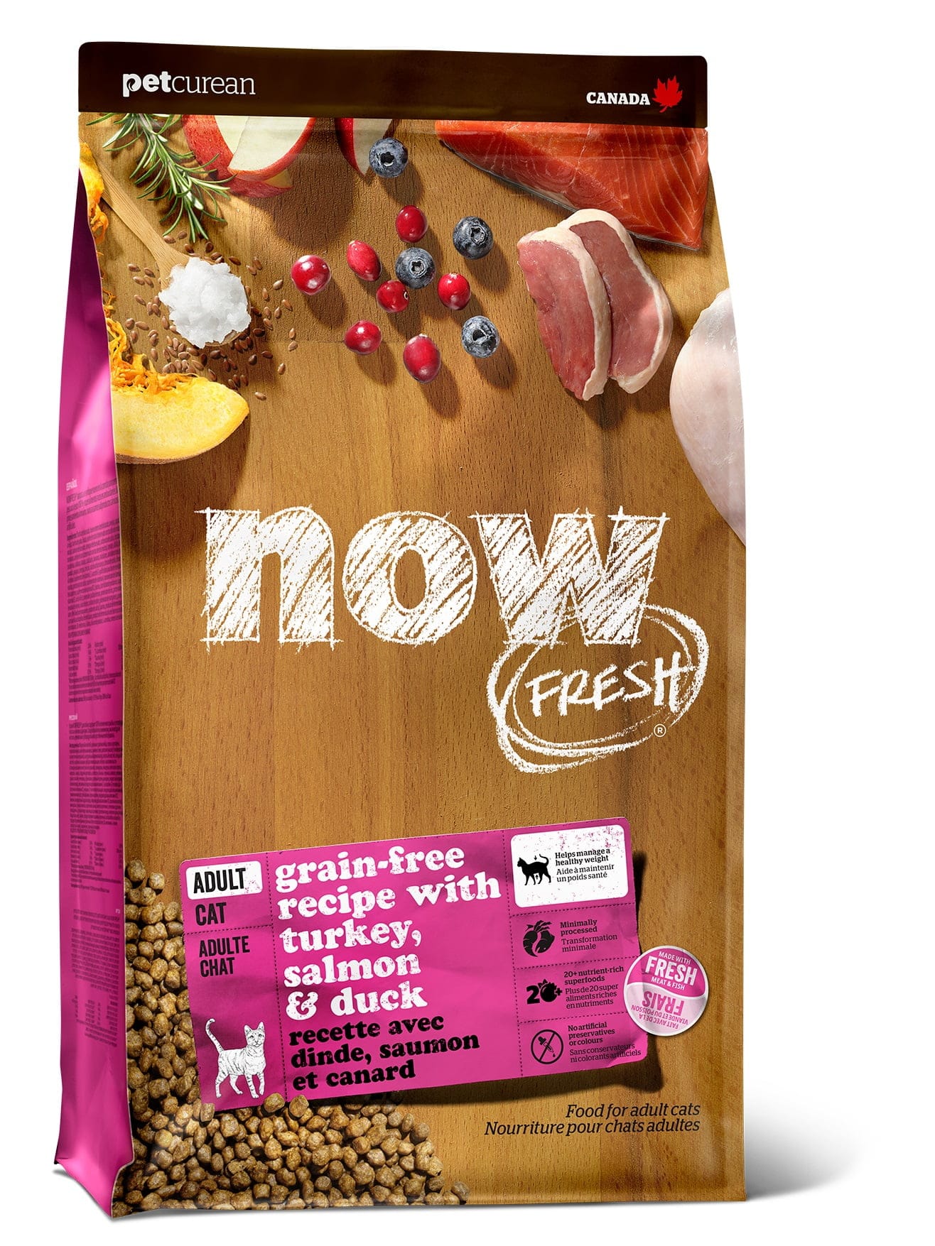 now fresh Dinde Saumon et Canard pour Chat Adulte