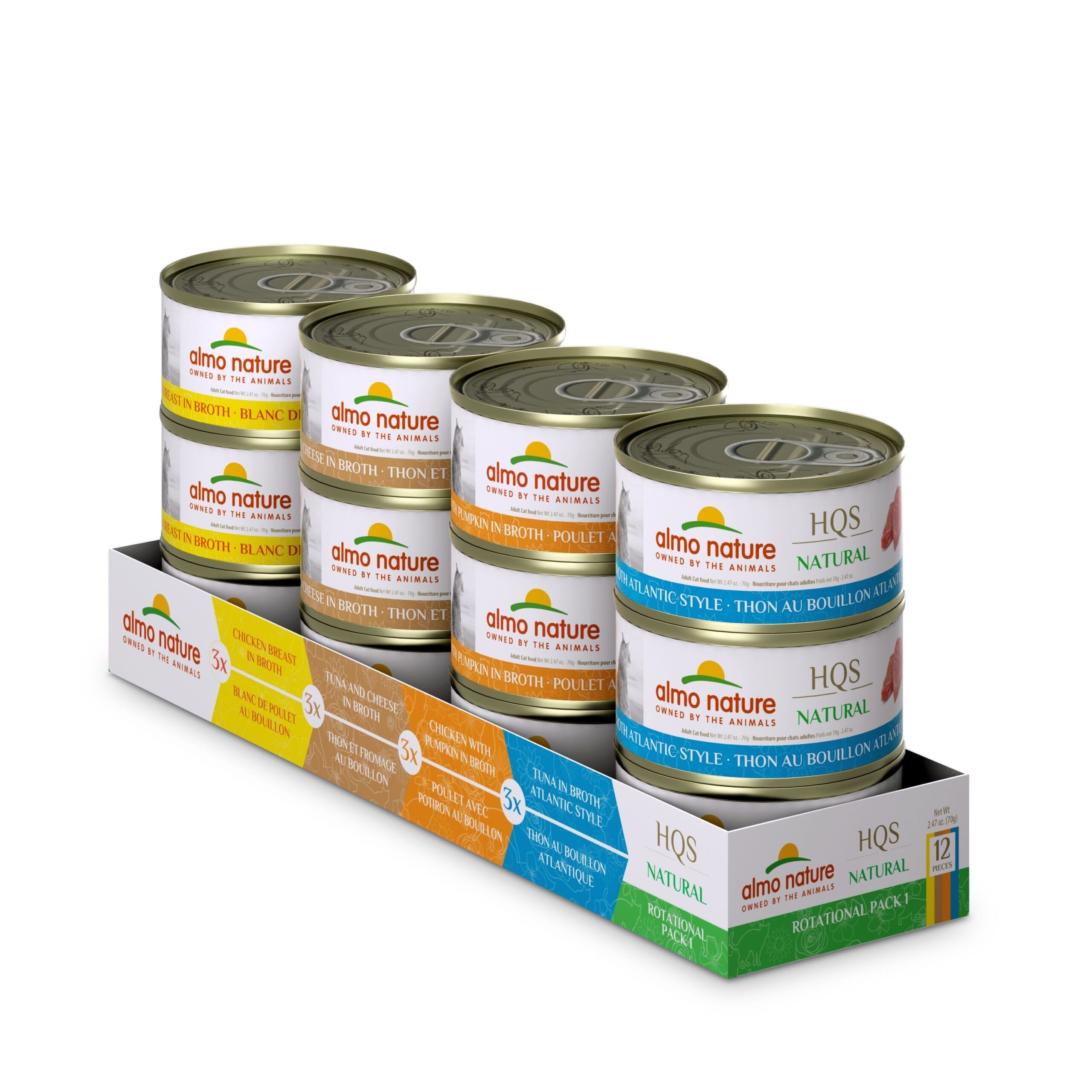 almo nature Variété No.1 HQS, Poulet et Thon pour Chat, 12 x 70 g