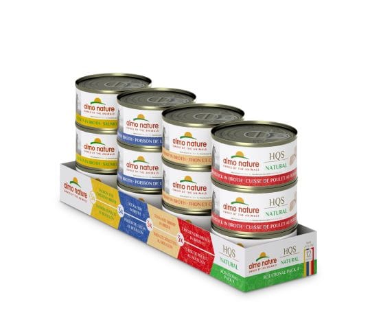 almo nature Variété No.4 HQS, Poulet, Poulet & Saumon, Poisson, Thon & Anchois pour Chat, 12 x 70 g