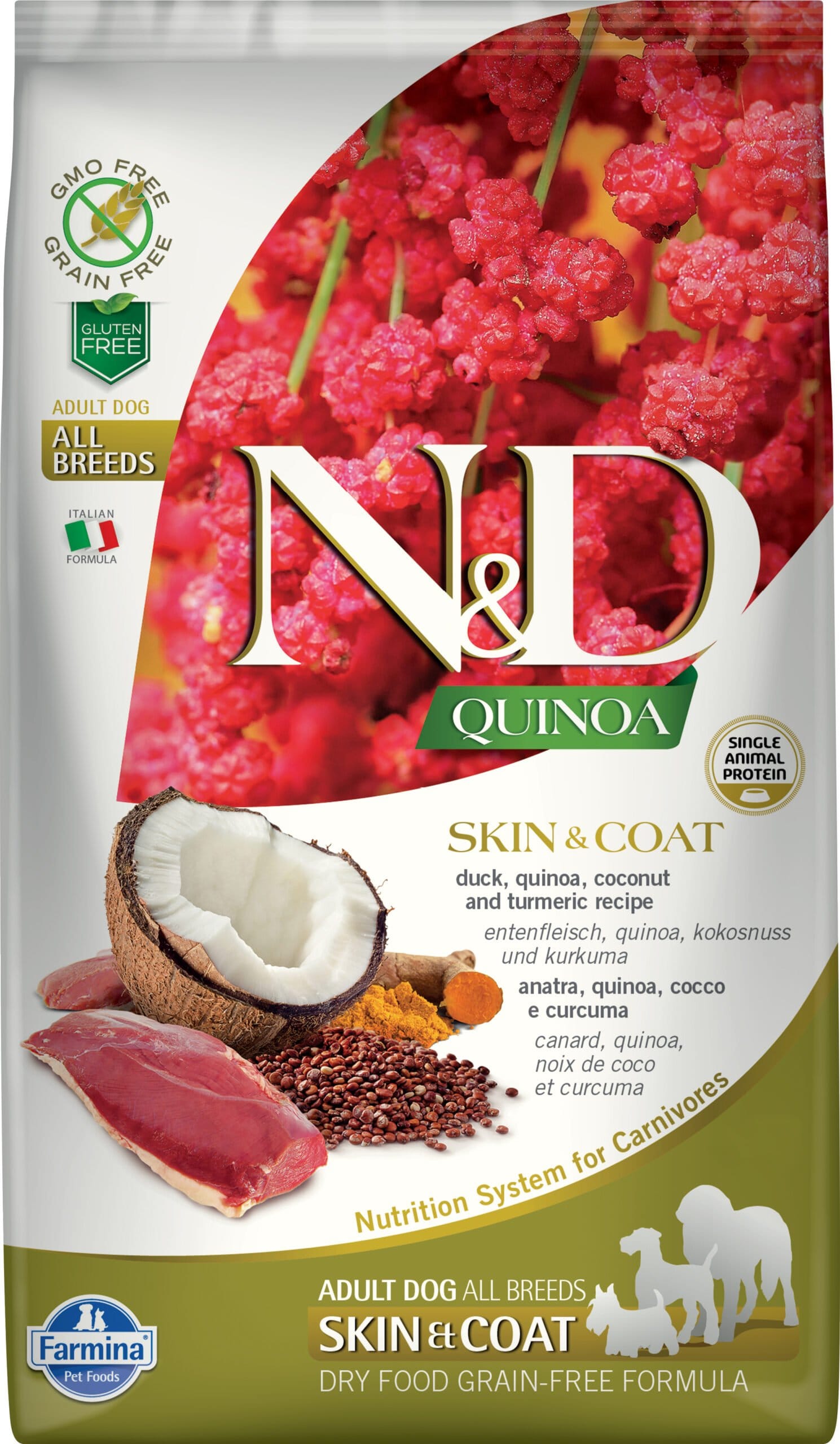 Farmina N&D Quinoa Peau et Pelage Canard pour Chien Med/Maxi, 7 kg
