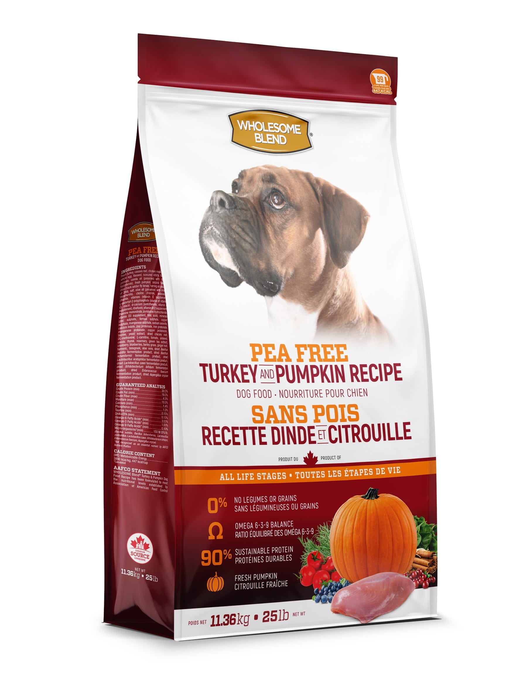 Wholesome Blend Nourriture sèche Sans pois pour Chien – Dinde et citrouille – Image 2