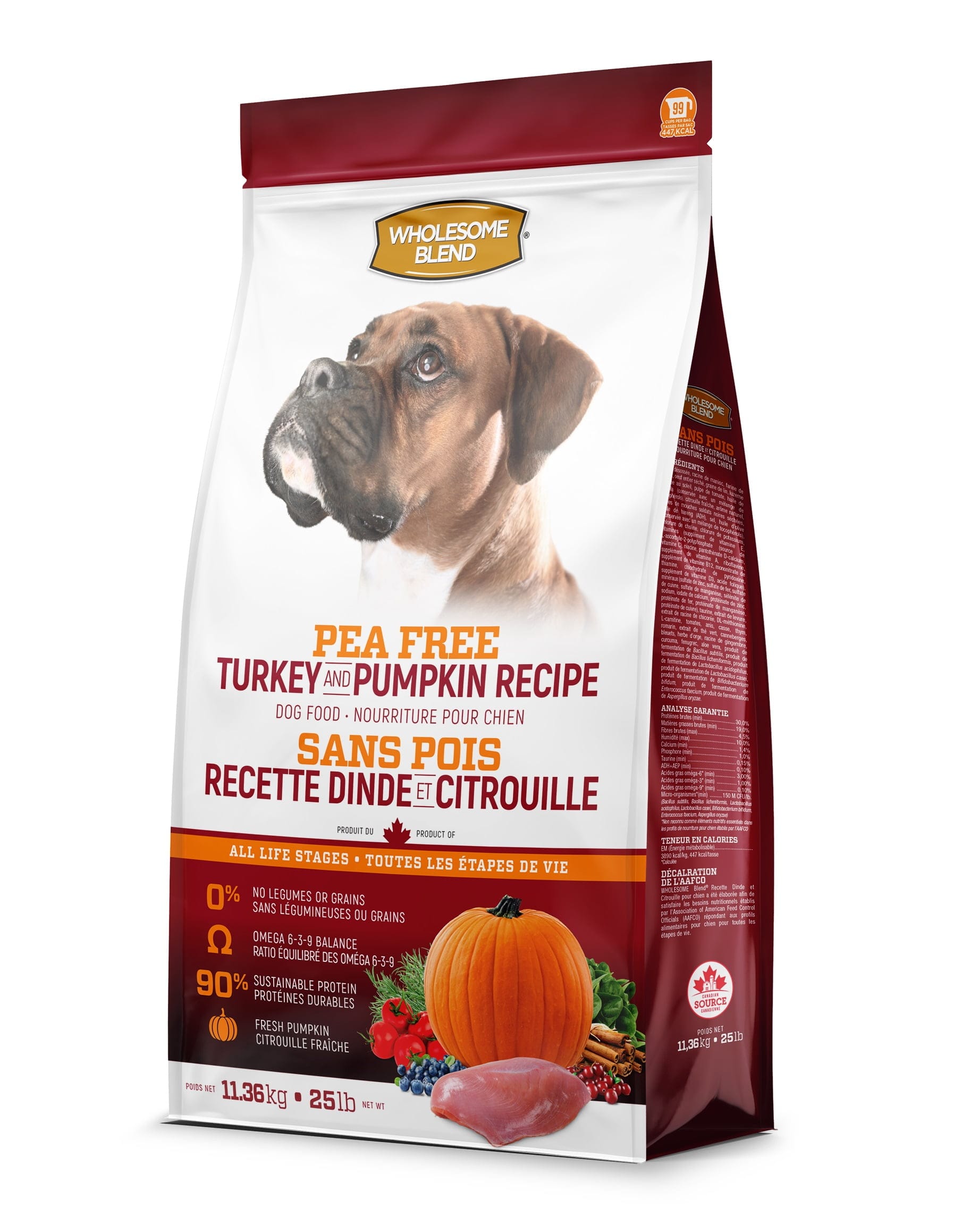 Wholesome Blend Nourriture sèche Sans pois pour Chien – Dinde et citrouille – Image 3