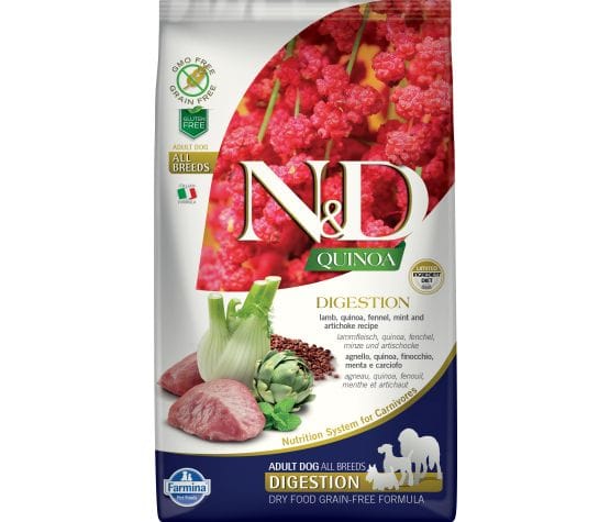X -Farmina N&D Quinoa Digestion à l'Agneau pour Chien, 7 kg