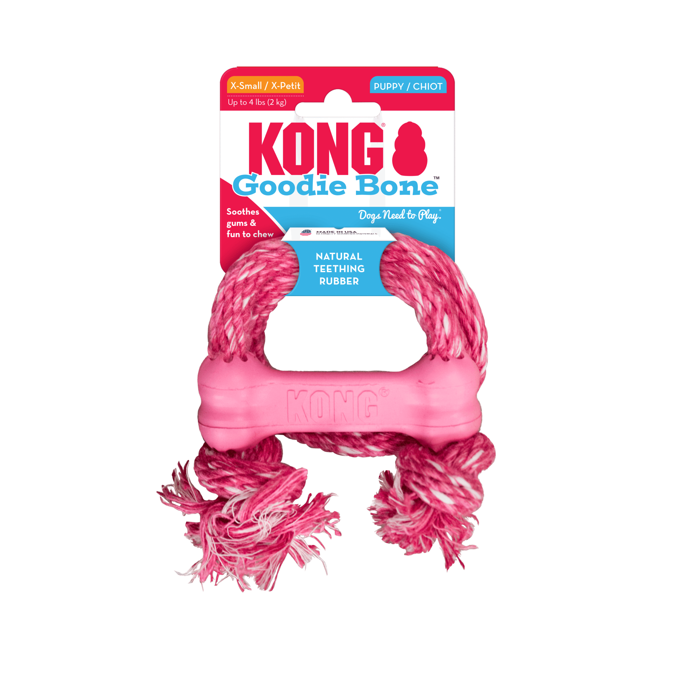 Kong Goodie bone avec corde pour Chiot, Très Petit – Image 3