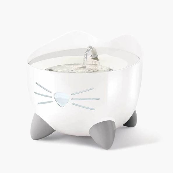 Catit Fontaine PIXI blanche avec le dessus en acier inoxydable, 2.5 litres