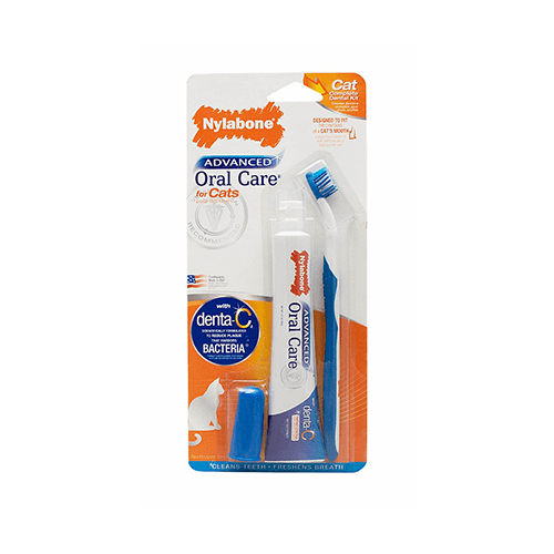 Nylabone Ensemble de brosses et pâte à dents pour Chat