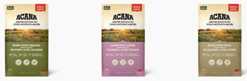 Acana, nourriture limitée en ingrédients