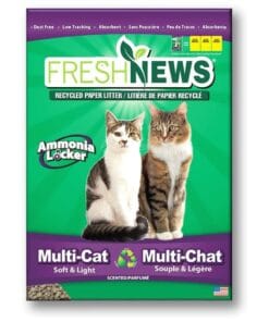 FRESHNEWS, Litière de papier recyclé Multi-chats, 11.34 kg