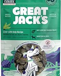 Great Jack's Gâteries au Foie et Algues marines pour Chien, 198 g