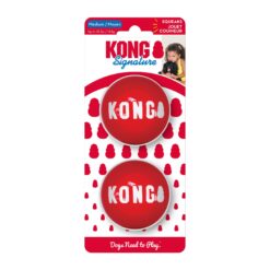 Kong Signature Balles Rouges avec couineur, Paquet de 2
