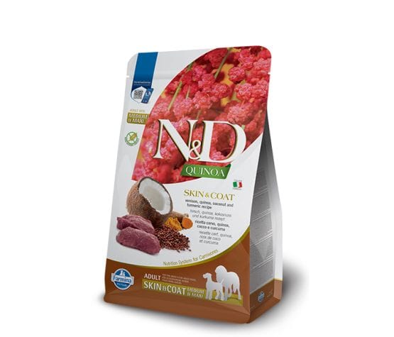 Farmina N&D Quinoa Peau et Pelage au Cerf pour Chien Med & Maxi, 7 kg