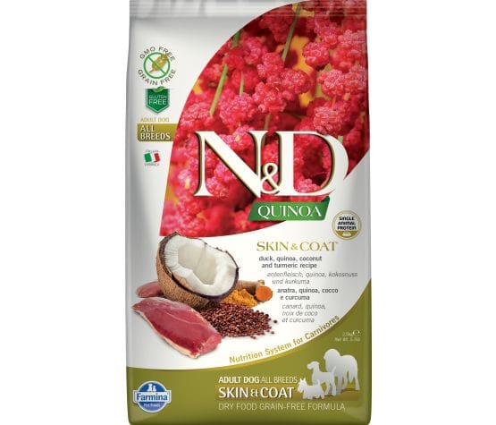 Farmina N&D Quinoa Peau & Pelage au Canard pour Chien Med/Maxi, 2.5 kg