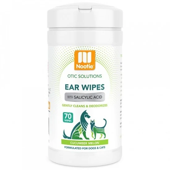 Nootie Lingettes nettoyantes pour les Oreilles Concombre et Melon, Paquet de 70