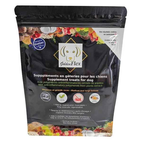 GoldenFlex Gâteries Anti-inflammatoires aux Pommes pour Chien et Chat, 325 g