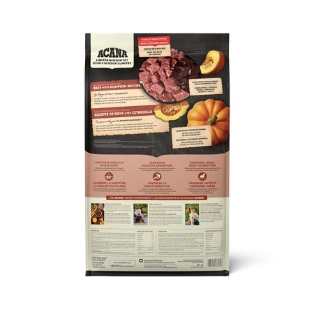 Acana Limité en Ingrédients, Formule Boeuf et citrouille pour Chien – Image 2