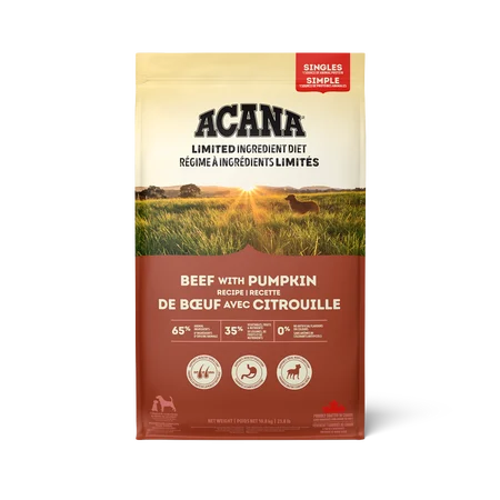 Acana Limité en Ingrédients, Formule Boeuf et citrouille pour Chien