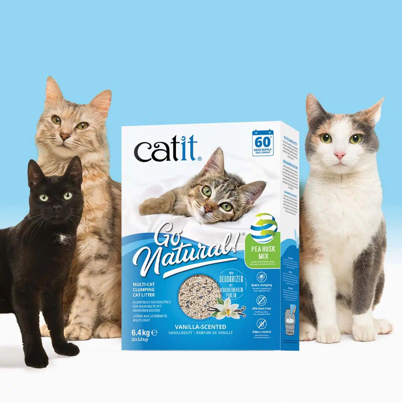 Catit Litière agglomérante Go Natural Multi-chats parfum de Vanille, 6.4 kg – Image 3