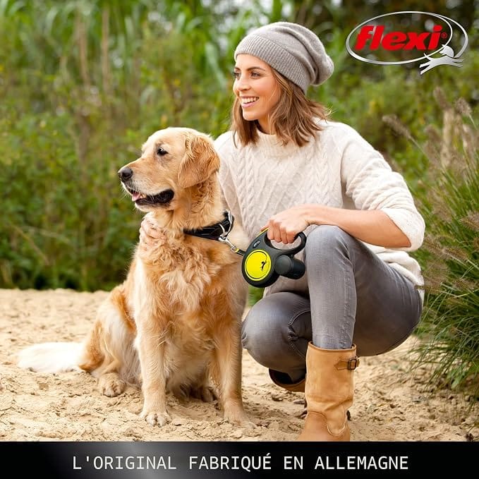 Flexi Laisse rétractable New Neon Jaune à Ruban Très Petite de 3 m – Image 3
