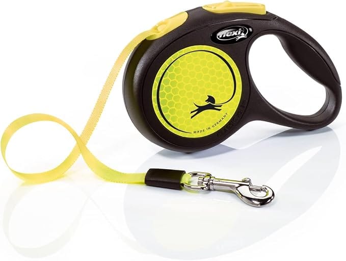 Flexi Laisse rétractable New Neon Jaune à Ruban Très Petite de 3 m