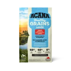Acana Grains Santé Nourriture pour chien à Ingrédients Limités au Canard avec citrouille