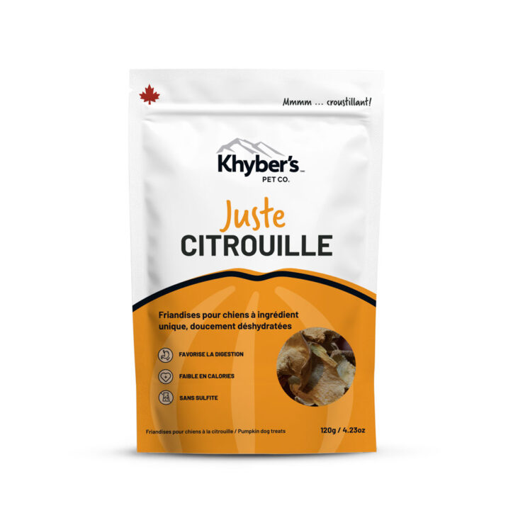 Juste Citrouille de Khyber’s Gâteries pour chien, 120 g